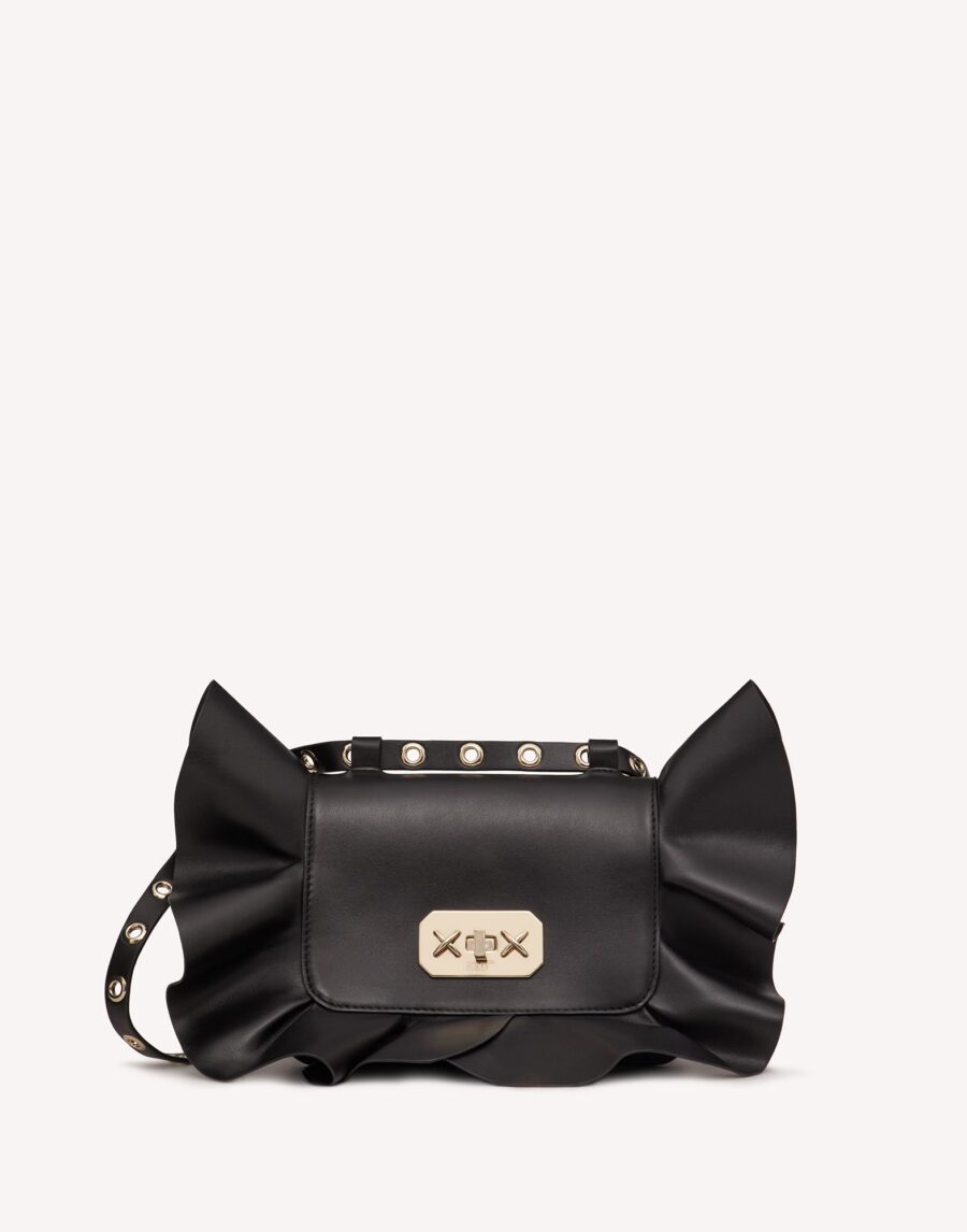 RED VALENTINO ROCK RUFFLES XL SHOULDER BAG