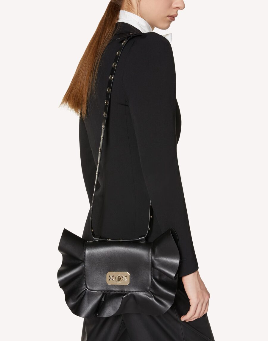 RED VALENTINO ROCK RUFFLES XL SHOULDER BAG