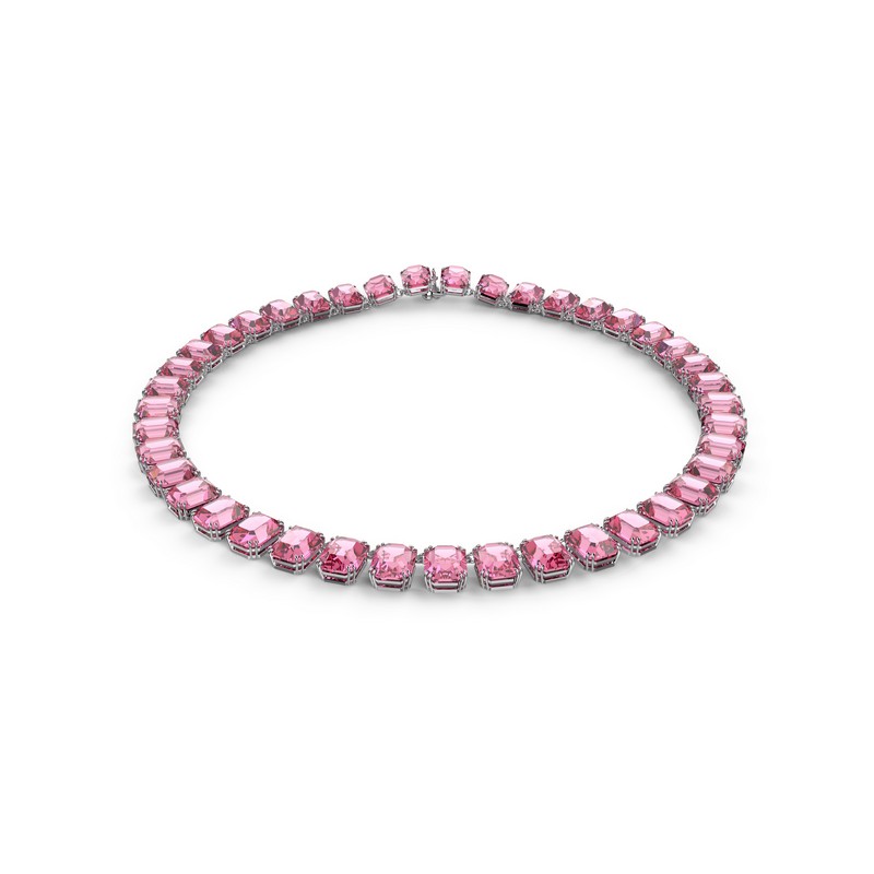 Swarovski ogrlica Millenia, Roza, Bijeli ton
