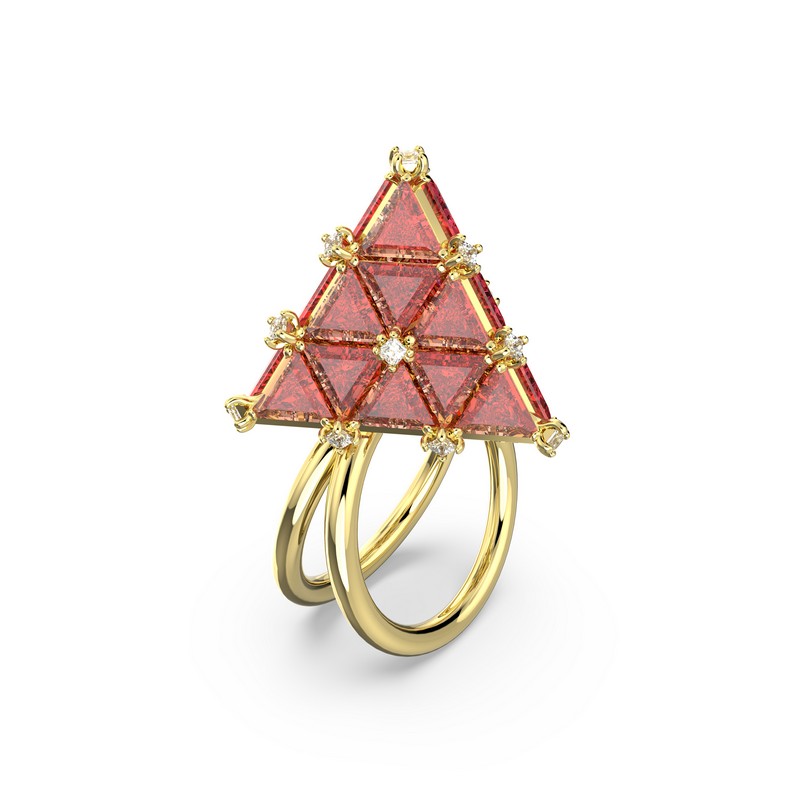 Swarovski prsten Curiosa Cocktail, Crvena, Zlatni ton