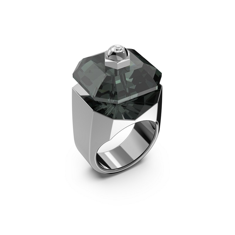 Swarovski prsten Numina Cocktail, Crna, Ruthenium plated, Octagon