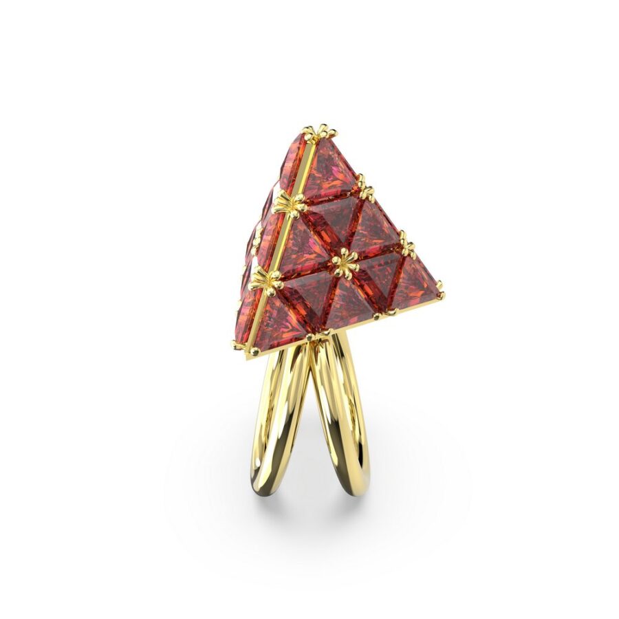 Swarovski prsten Curiosa Cocktail, Crvena, Zlatni ton, Triangle