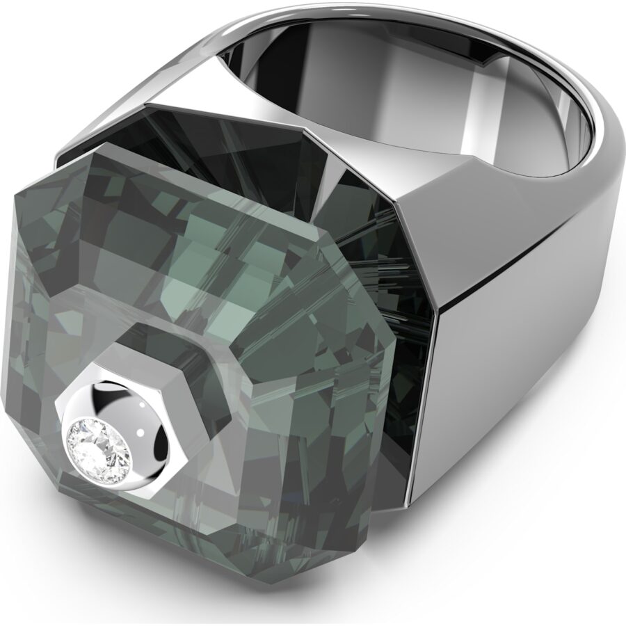 Swarovski prsten Numina Cocktail, Crna, Ruthenium plated, Octagon