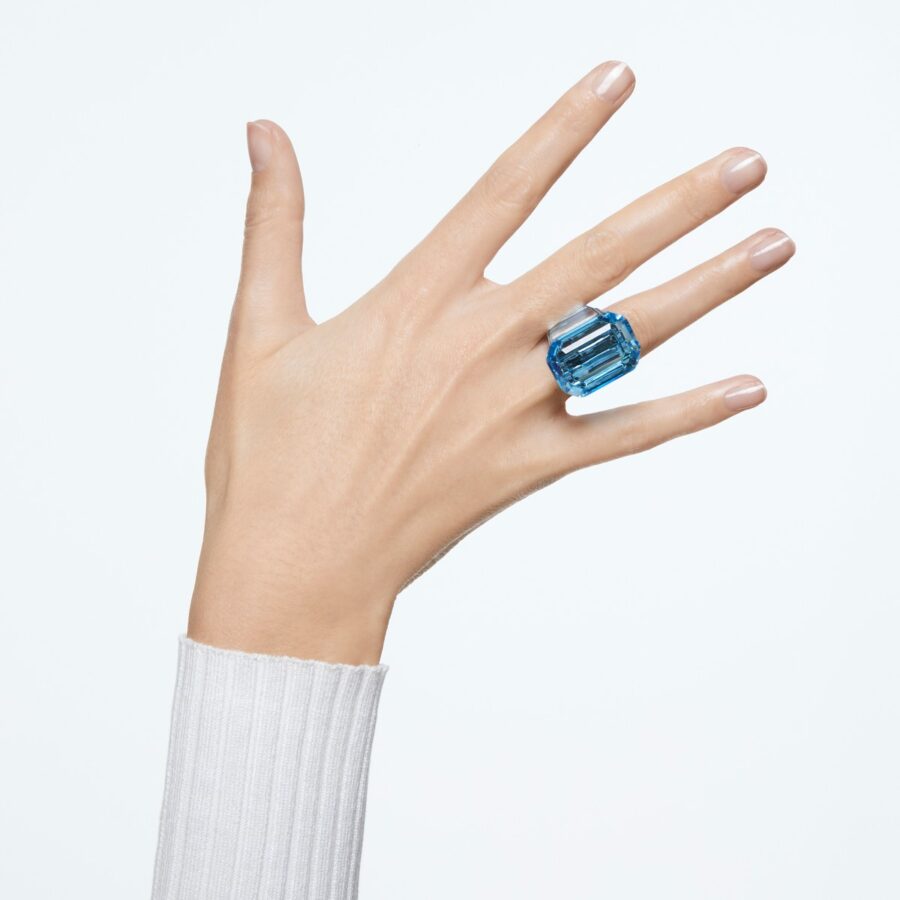 Swarovski prsten Lucent Cocktail, Plava, Octagon
