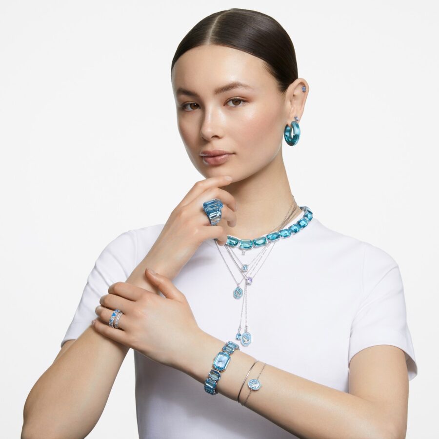 Swarovski prsten Lucent Cocktail, Plava, Octagon