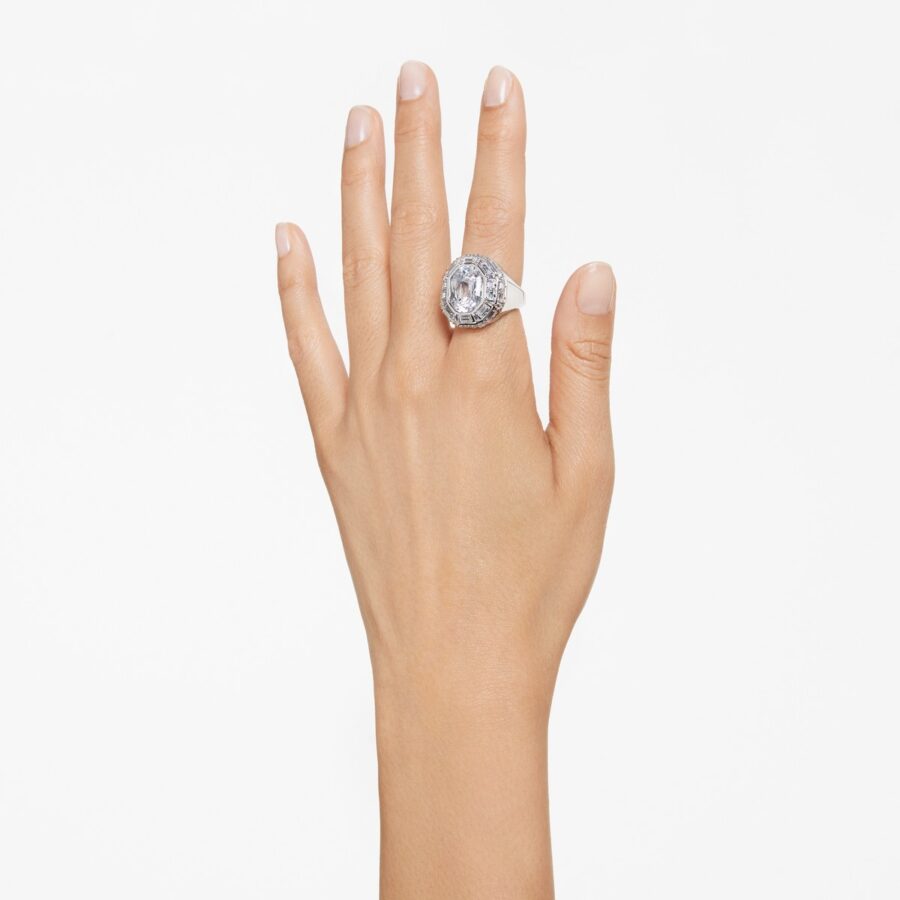 Swarovski prsten Mesmera Cocktail, Bijeli ton, Octagon
