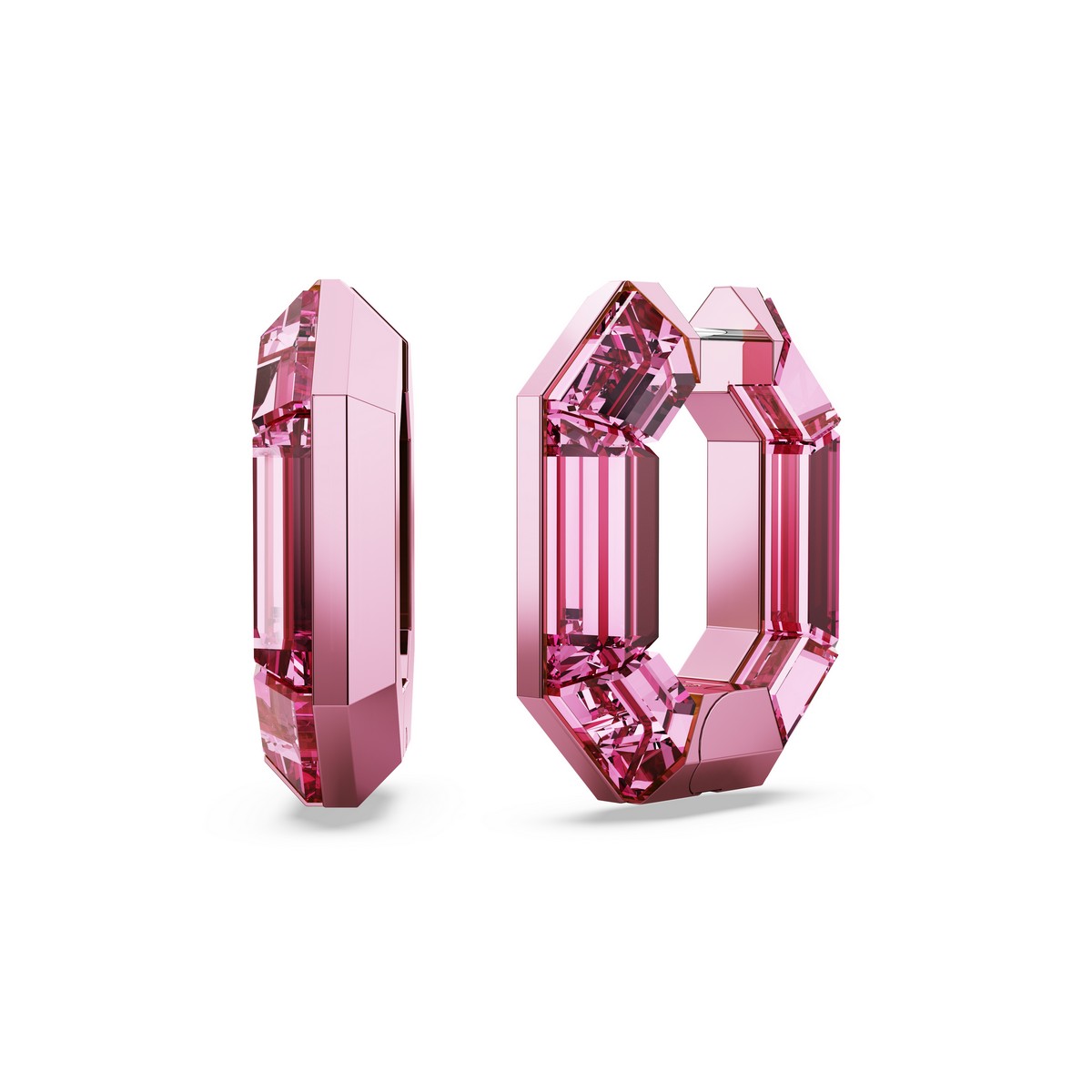Swarovski naušnice Lucent Hoop, Roza, Octagon, Small