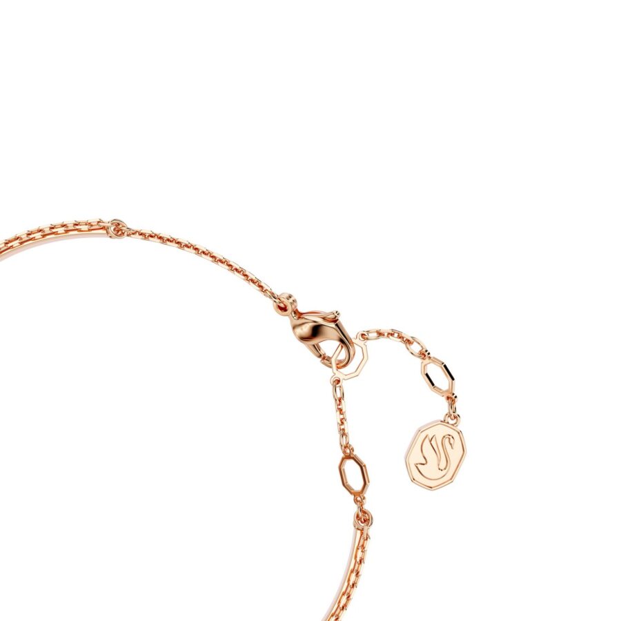 Swarovski narukvica Swan Bangle, Crna, Rose ton, Swan