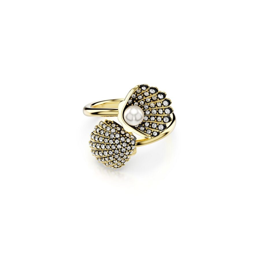 Swarovski prsten Idyllia Open, Zlatni ton, Shell, Crystal pearl