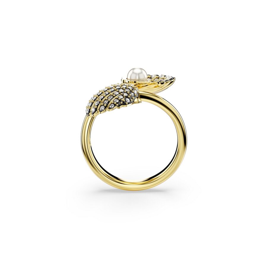 Swarovski prsten Idyllia Open, Zlatni ton, Shell, Crystal pearl