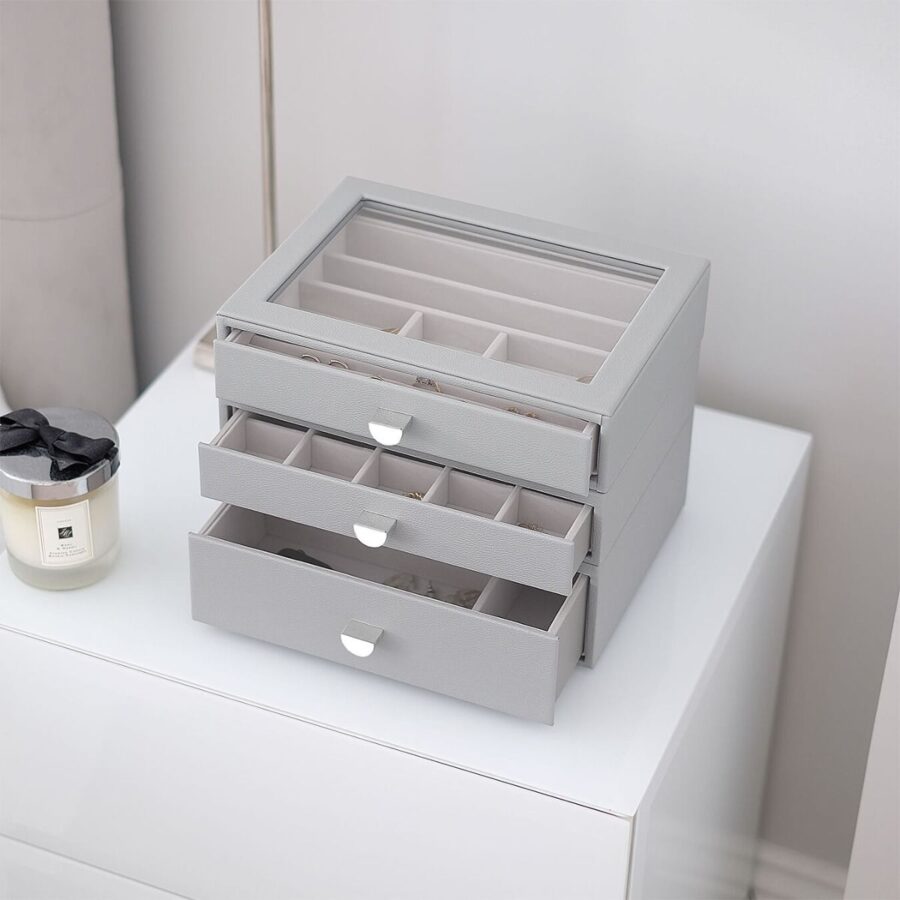 Stackers kutija za nakit Classic Set (3), Pebble Grey