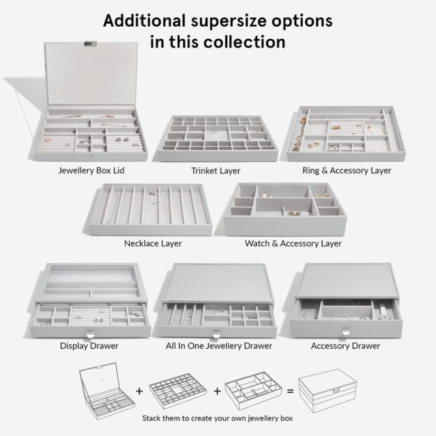 PEBBLE GREY SUPERSIZE DRAWER SET OF 3
