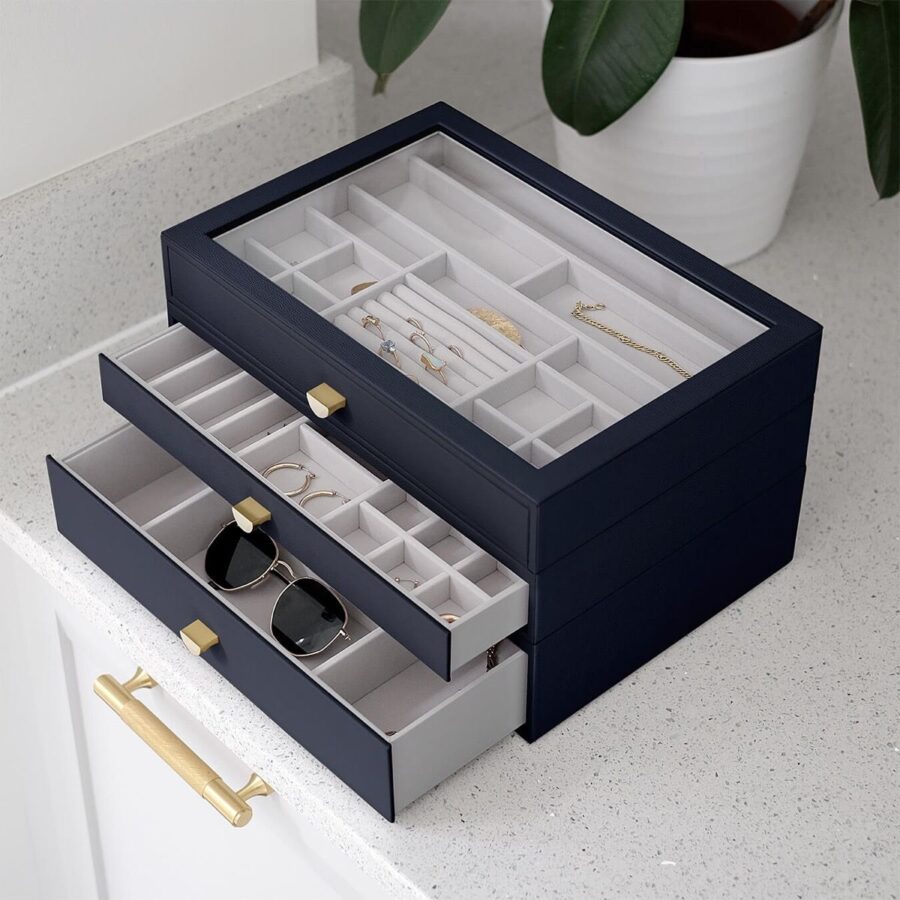 NAVY SUPERSIZE DRAWER SET OF 3