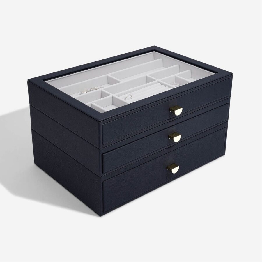NAVY SUPERSIZE DRAWER SET OF 3