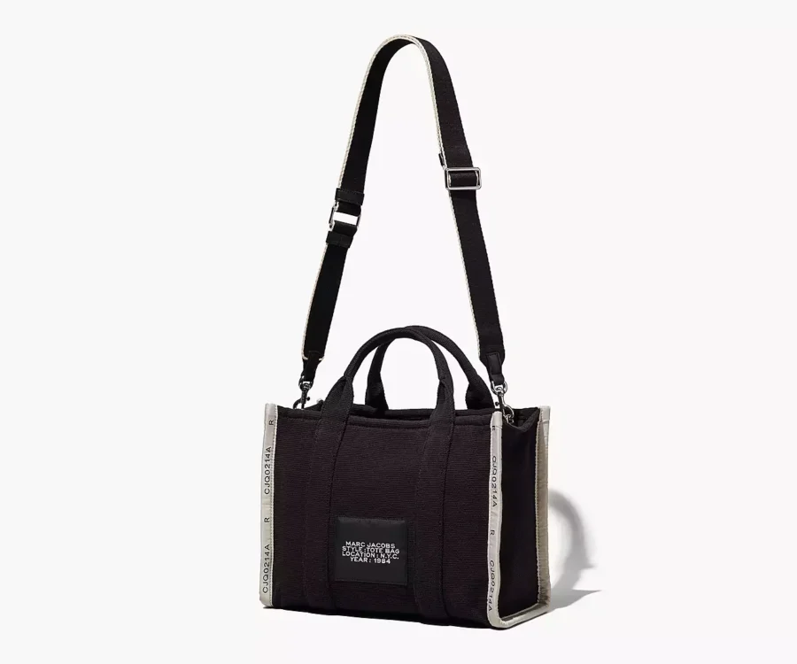 MARC JACOBS THE JACQUARD MEDIUM TOTE BAG BLACK