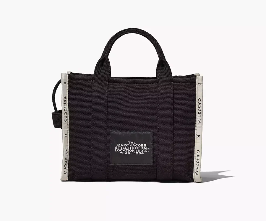 MARC JACOBS THE JACQUARD MEDIUM TOTE BAG BLACK