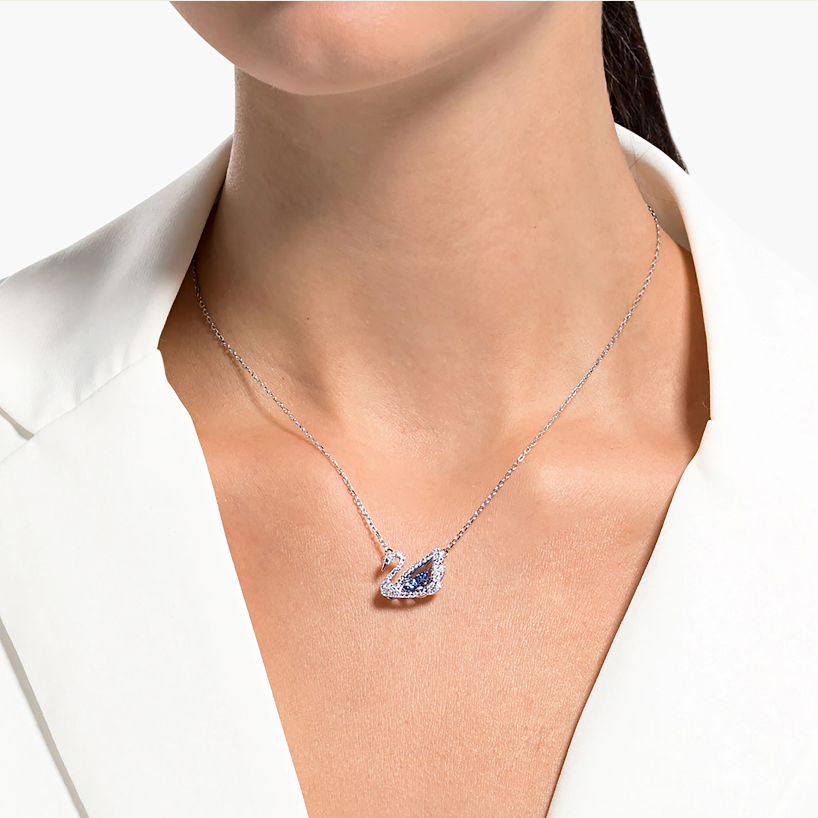 Swarovski lancic Swan, Plava, Bijeli ton, Swan