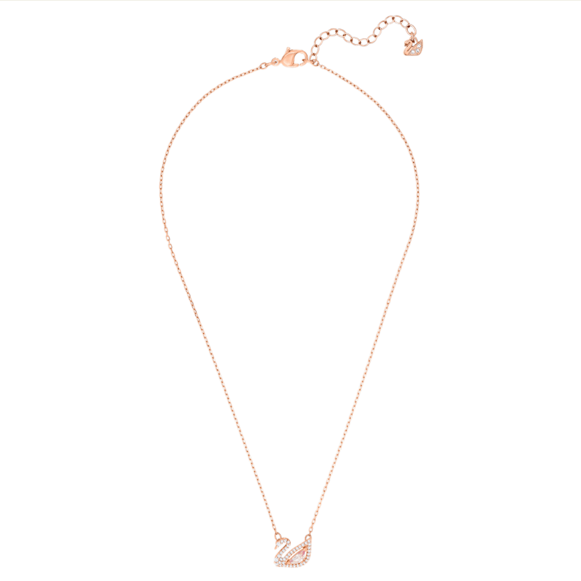 Swarovski lancic Swan, Roza, Rose ton, Swan