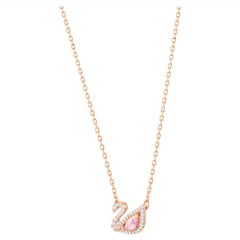 Swarovski lancic Swan, Roza, Rose ton, Swan