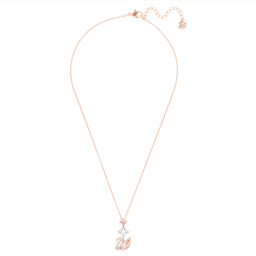 Swarovski lancic Swan, Roza, Rose ton, Swan