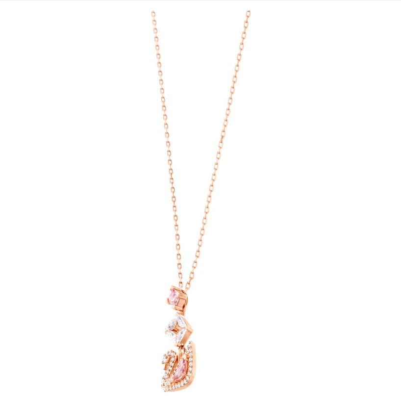 Swarovski lancic Swan, Roza, Rose ton, Swan
