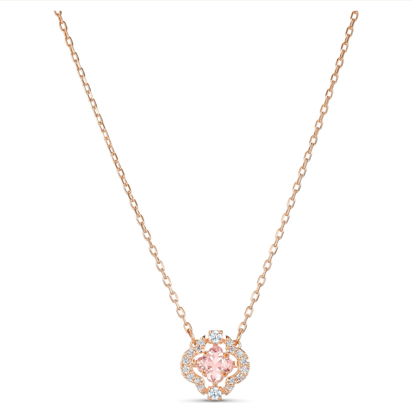 Swarovski lancic Una, Roza, Rose ton, Clover