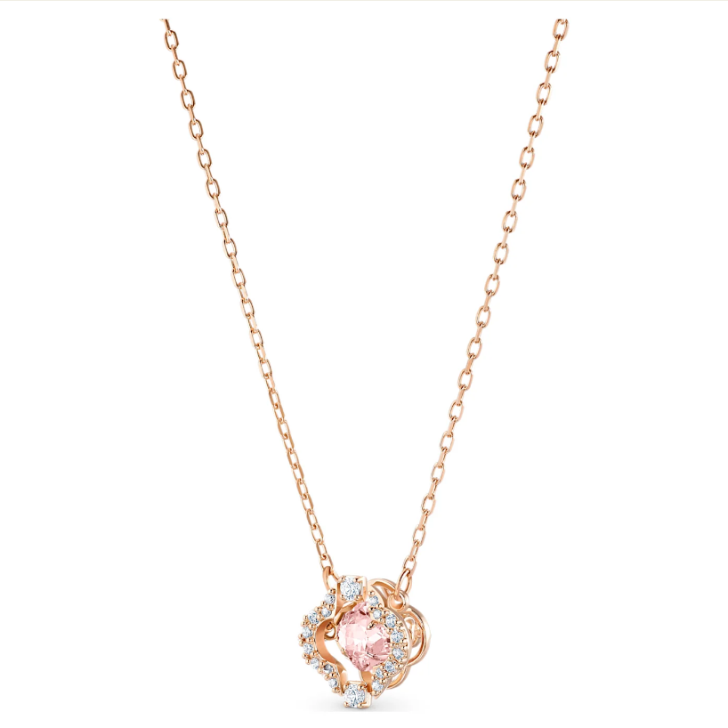 Swarovski lancic Una, Roza, Rose ton, Clover