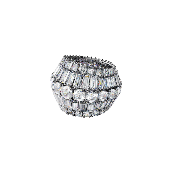 Swarovski prsten Hyperbola Cocktail, Bijeli ton, Mix