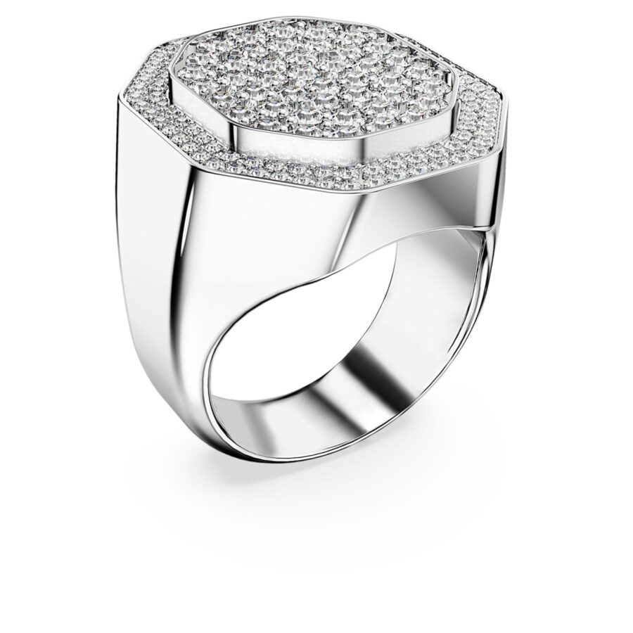 Swarovski prsten Dextera Cocktail, Bijeli ton, Octagon