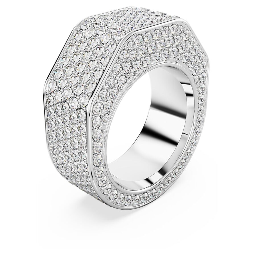 Swarovski prsten Dextera Cocktail, Bijeli ton, Octagon