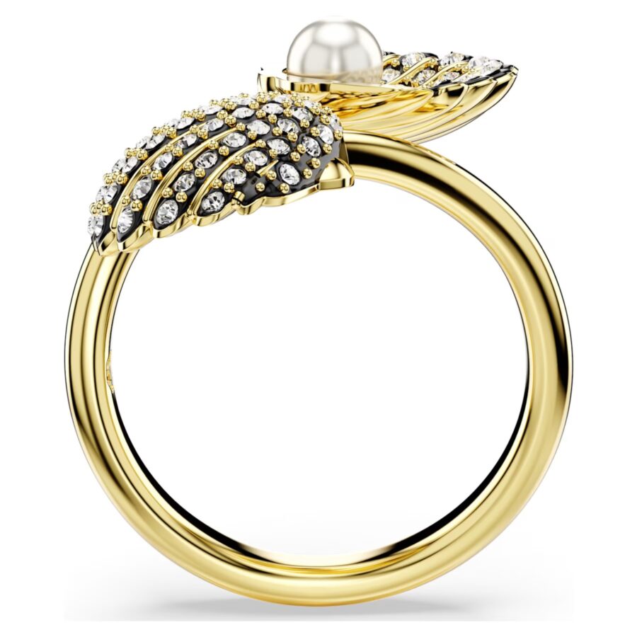 Swarovski prsten Idyllia Open, Zlatni ton, Shell, Crystal pearl