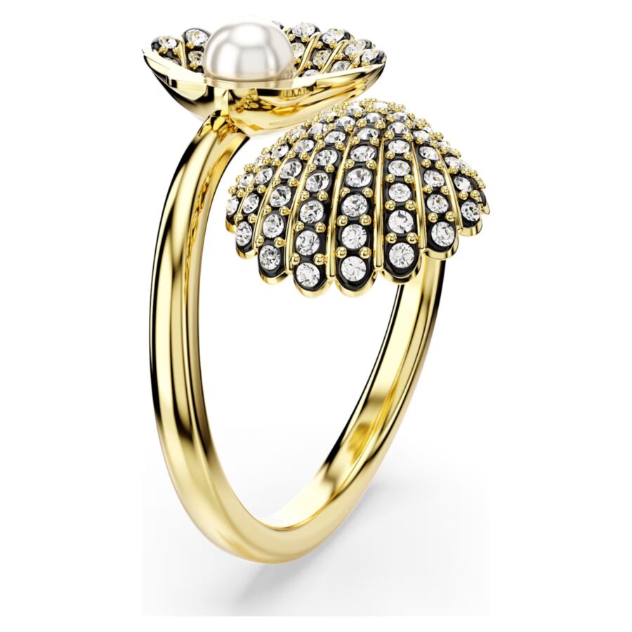 Swarovski prsten Idyllia Open, Zlatni ton, Shell, Crystal pearl