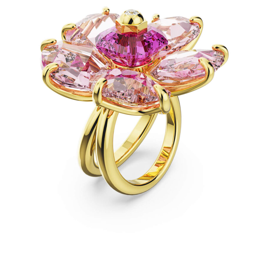 Swarovski prsten Florere Cocktail, Roza, Rose ton, Flower