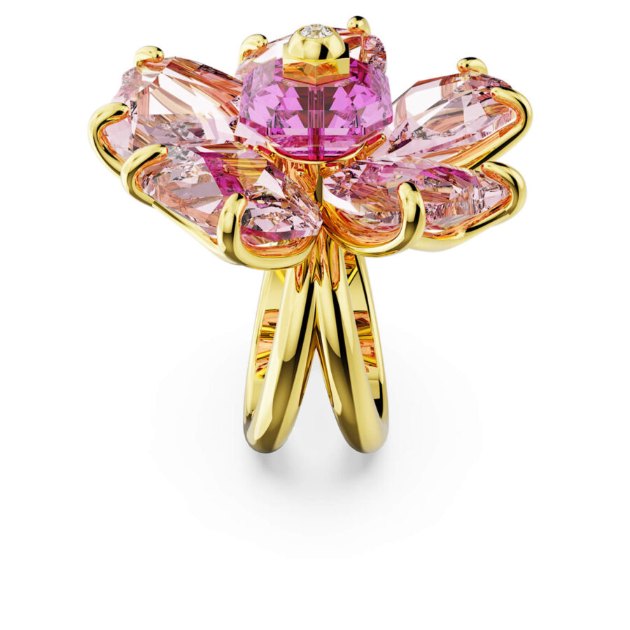 Swarovski prsten Florere Cocktail, Roza, Rose ton, Flower