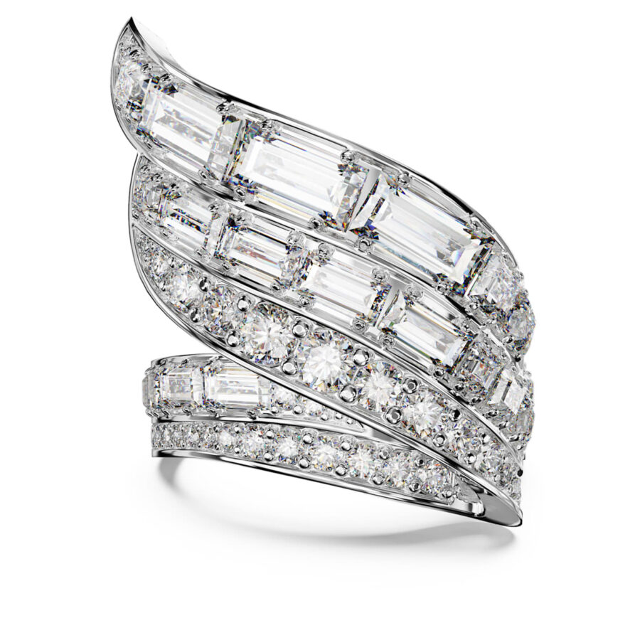 Swarovski prsten Hyperbola Cocktail, Bijeli ton