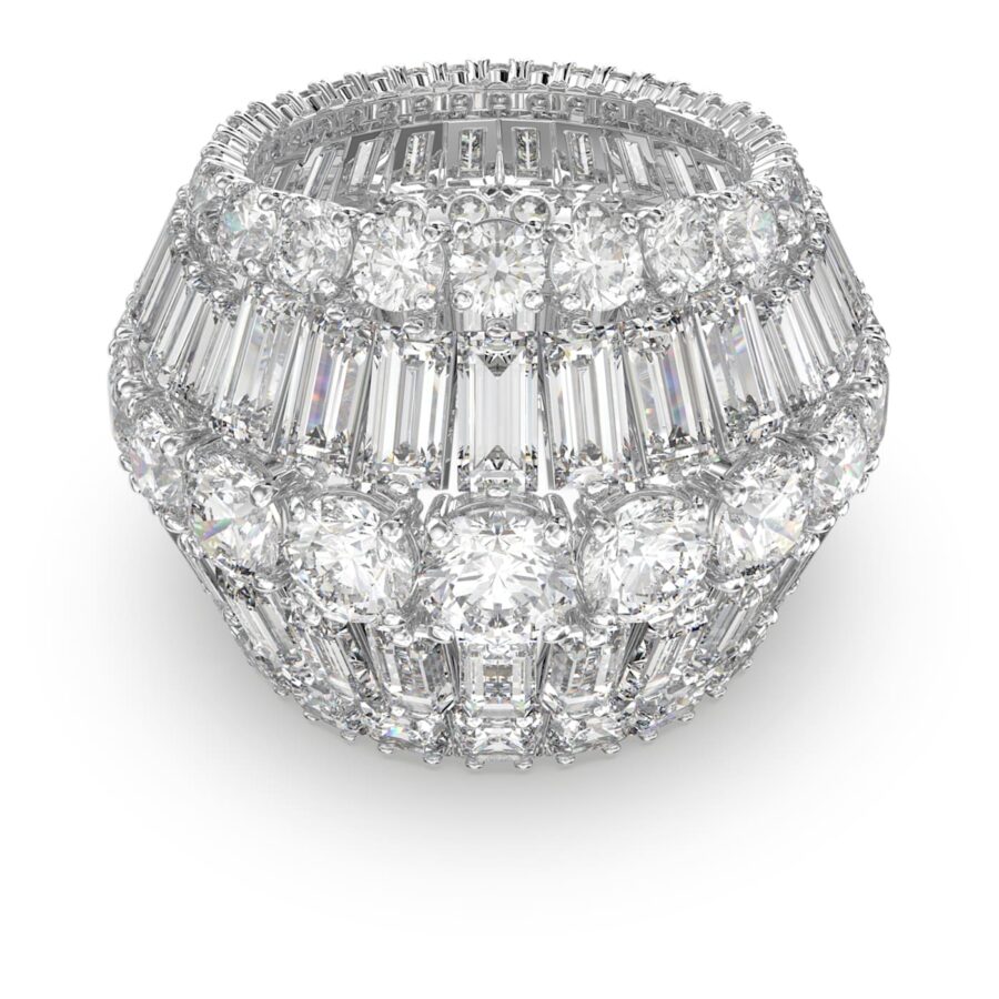 Swarovski prsten Hyperbola Cocktail, Bijeli ton