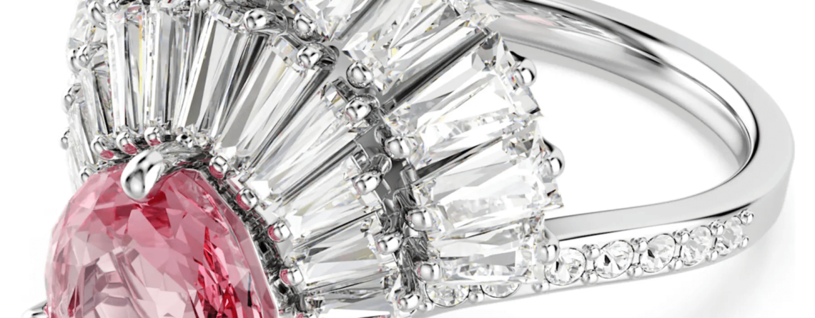 Swarovski prsten Idyllia Cocktail, Roza, Bijeli ton, Shell, Mix