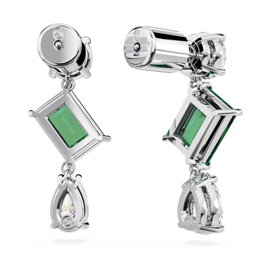 Swarovski naušnice Mesmera Drop, Zelena, Bijeli ton, Mix