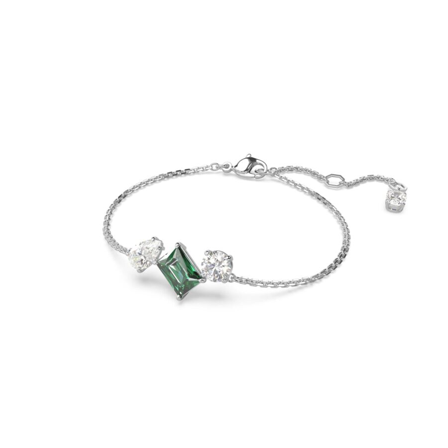 Swarovski narukvica Mesmera, Zelena, Bijeli ton, Mix
