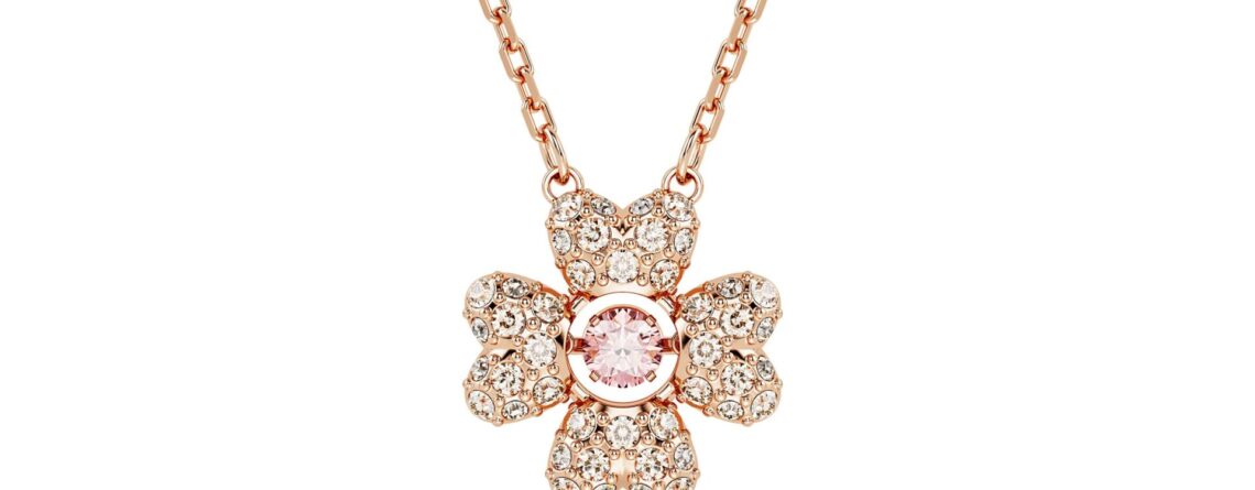 Swarovski lancic Idyllia, Rose ton, Clover