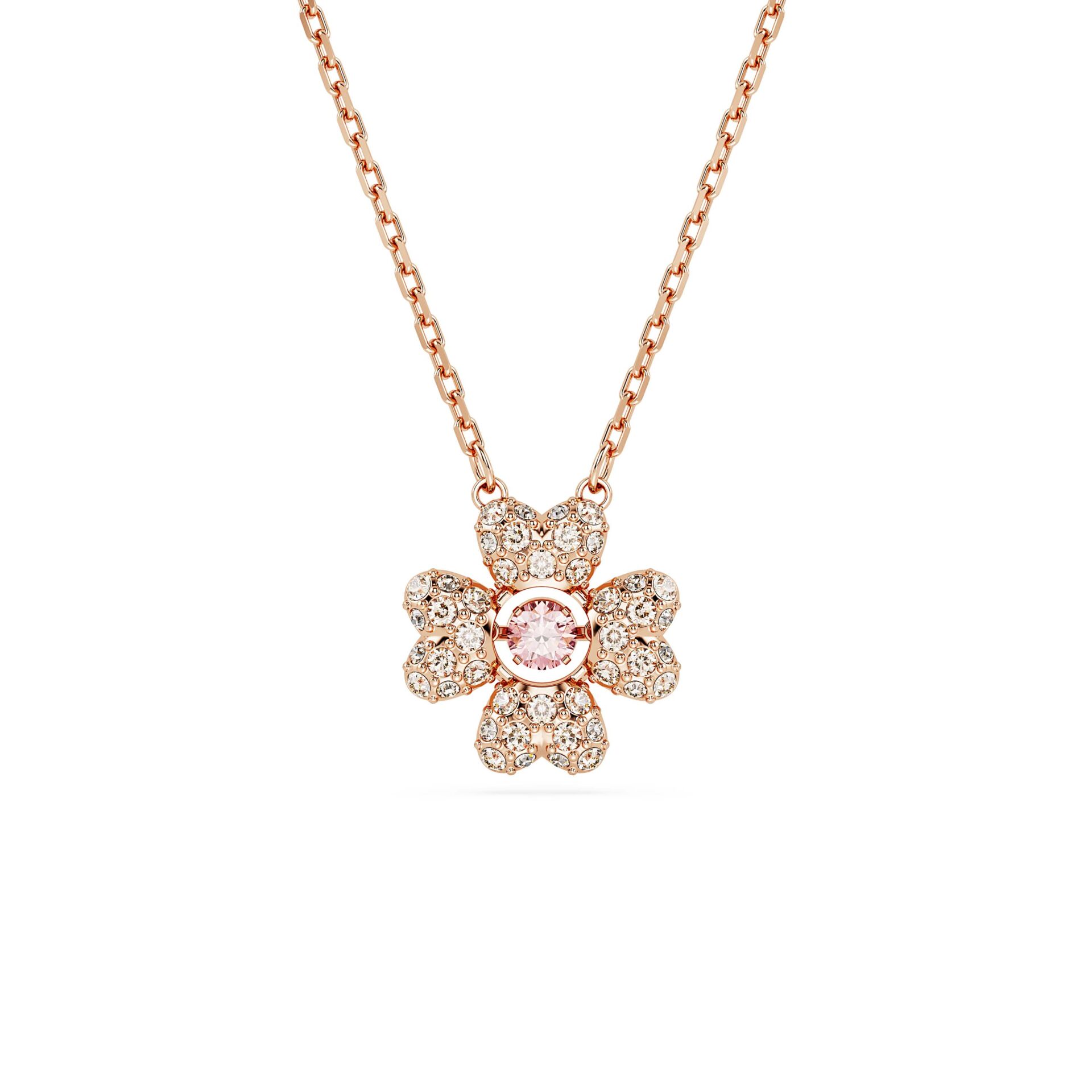 Swarovski lančić Idyllia, Rose ton, Clover