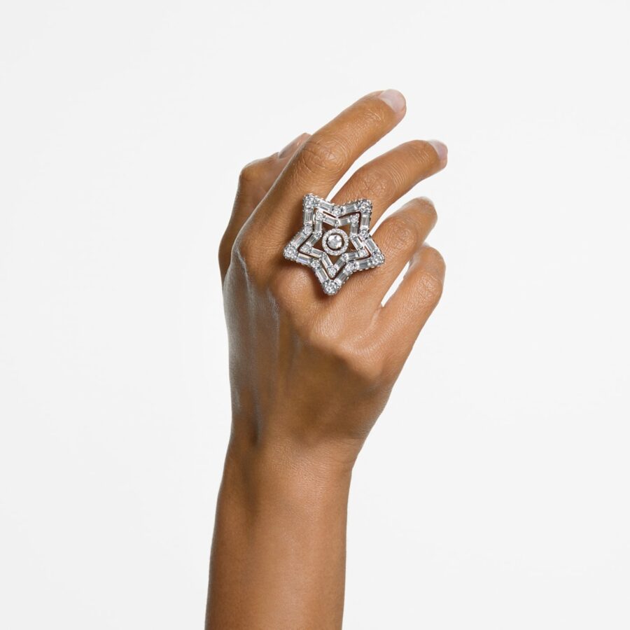 Swarovski prsten Stilla Cocktail, Bijeli ton, Star, Mix