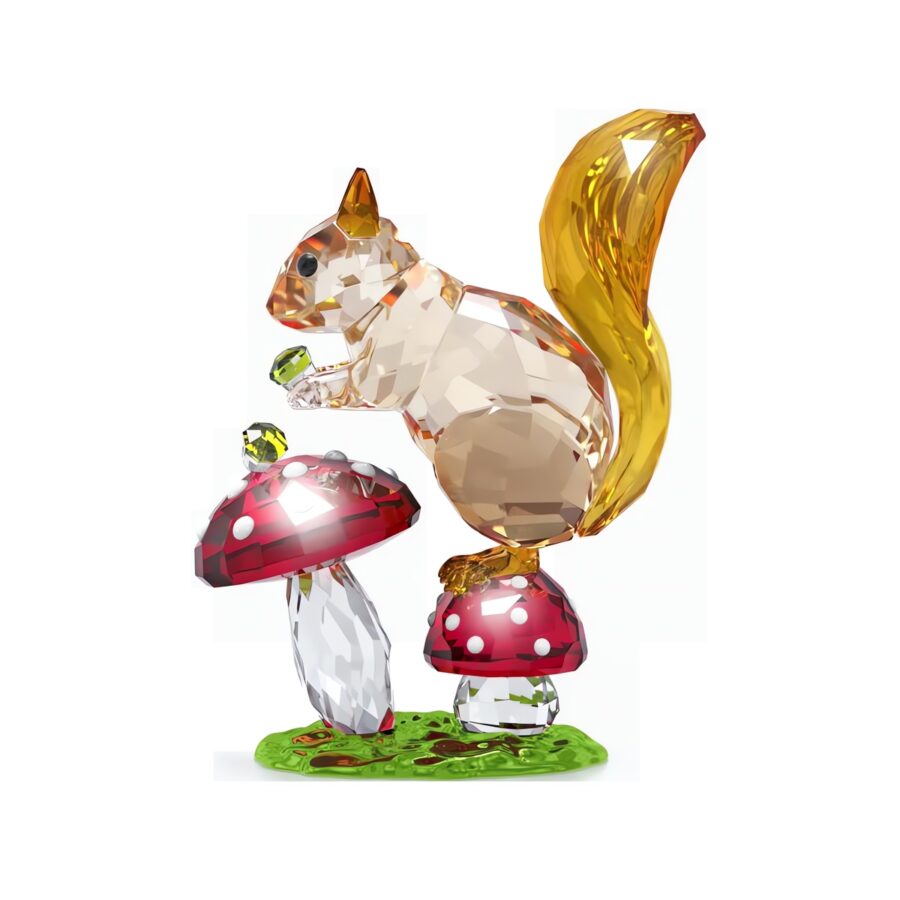 Swarovski kristalna figura Idyllia, Vjeverica i gljive