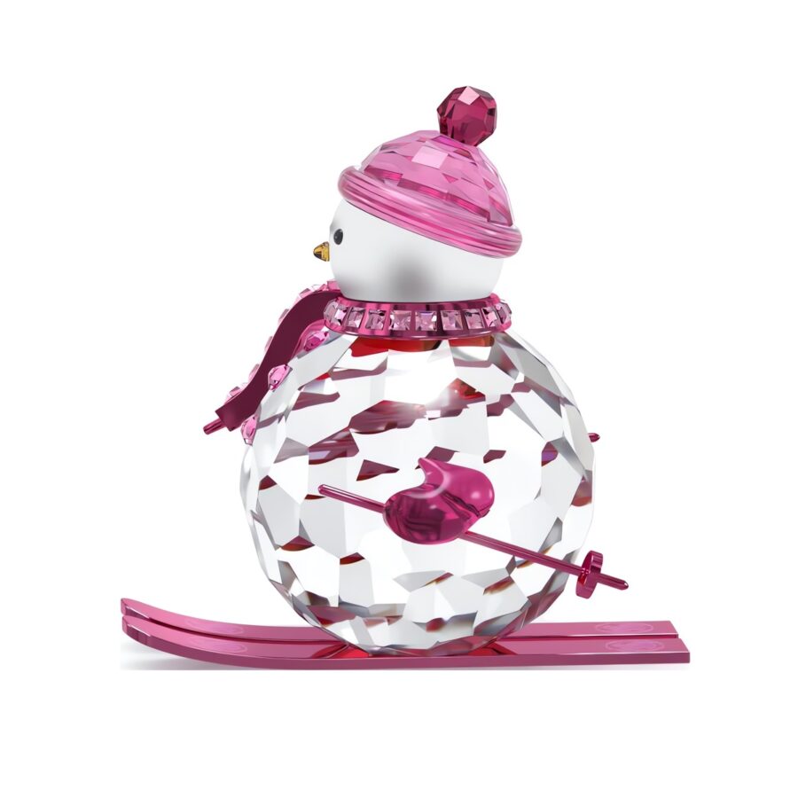 Swarovski kristalna figura Holiday Cheers Dulcis Snjegovic, Roza