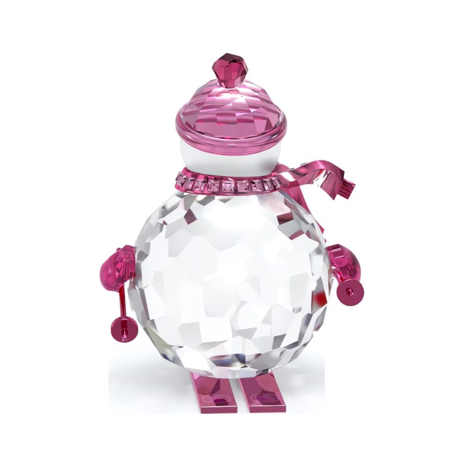 Swarovski kristalna figura Holiday Cheers Dulcis Snjegovic, Roza