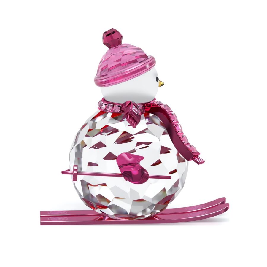 Swarovski kristalna figura Holiday Cheers Dulcis Snjegovic, Roza