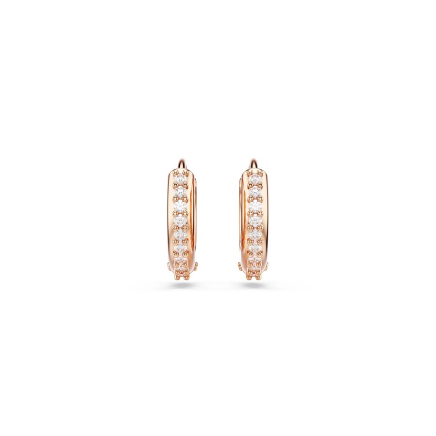 Swarovski naušnice Matrix Hoop, Rose ton, Round