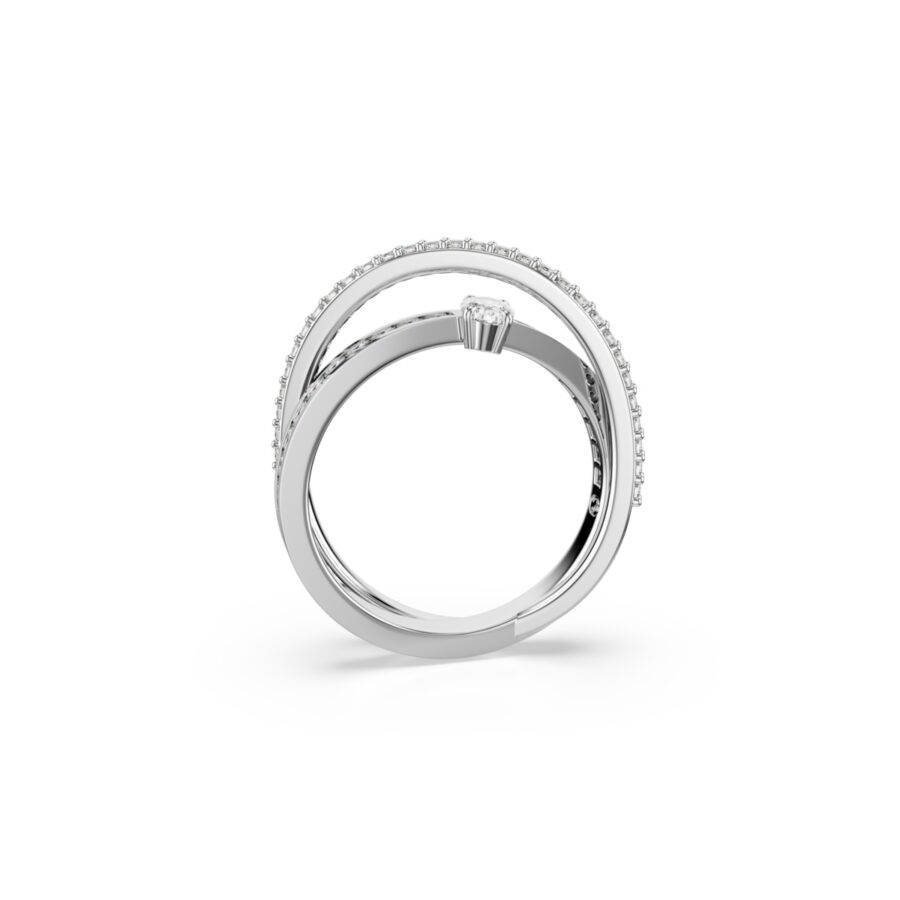 Swarovski prsten Hyperbola, Bijeli ton, Mix