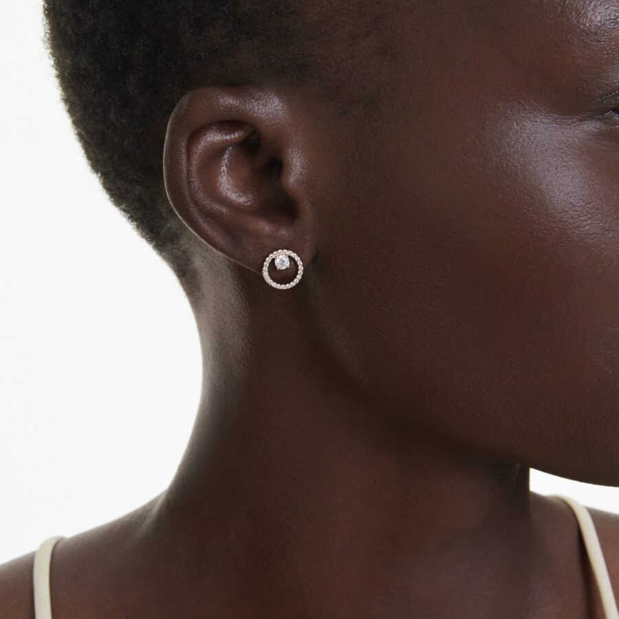 Swarovski naušnice Constella Stud, Rose ton, Round