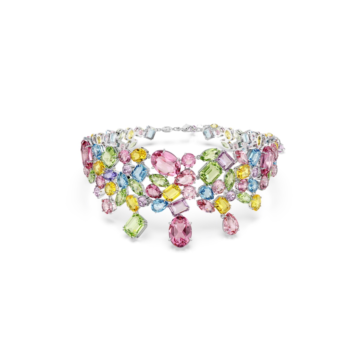 Swarovski ogrlica Gema Choker, Vi&scaron;ebojna, Bijeli ton, Mix